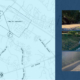 collage of images featuring roadway design plans, pictures of road side construction work