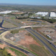 aerial view of Balls Ford Road overpass over the Prince William Parkway Interchange
